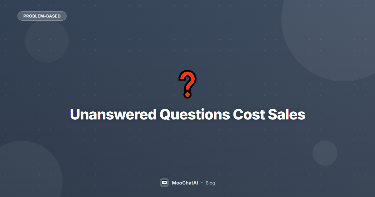Unanswered Customer Questions Cost You Sales